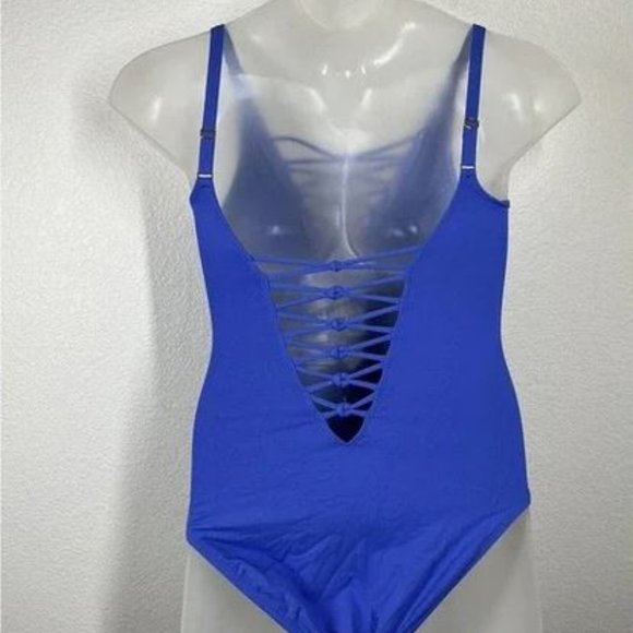 Bleu By Rod Beattie Kore Lace Up One Piece Swimsuit Size 6 - Picture 2 of 3